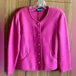 Women’s Size 38 GEIGER COLLECTION Pure New Wool Austrian Pink Button Up Sweater